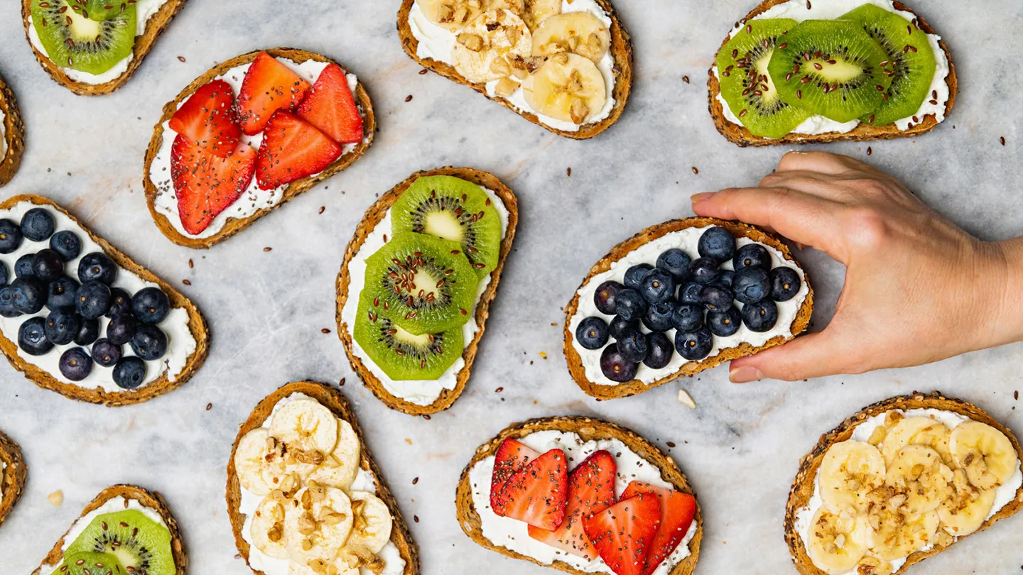 fresh fruit on toast