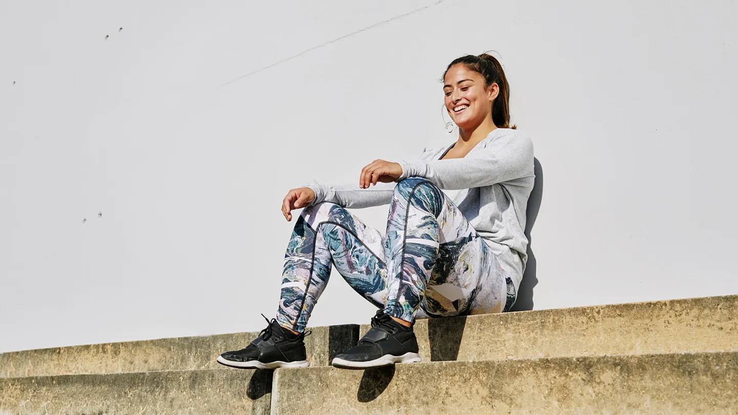 happy woman resting from a workout