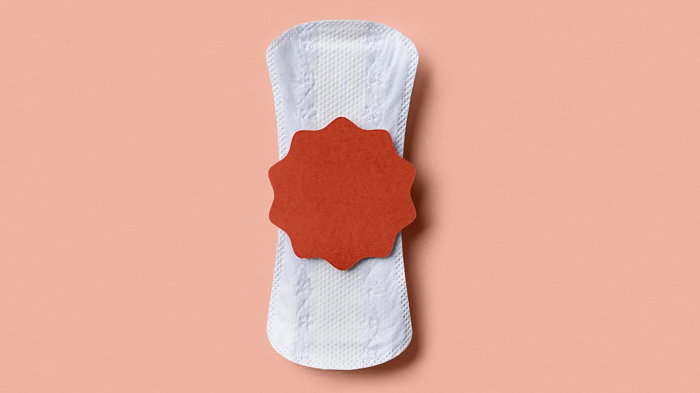 paper cut-out depicting menstruation period pad